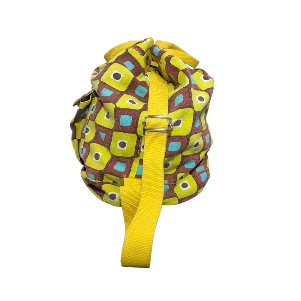 Ecototes Canvas Drawstring Bucket Backpack Geomet… - image 2